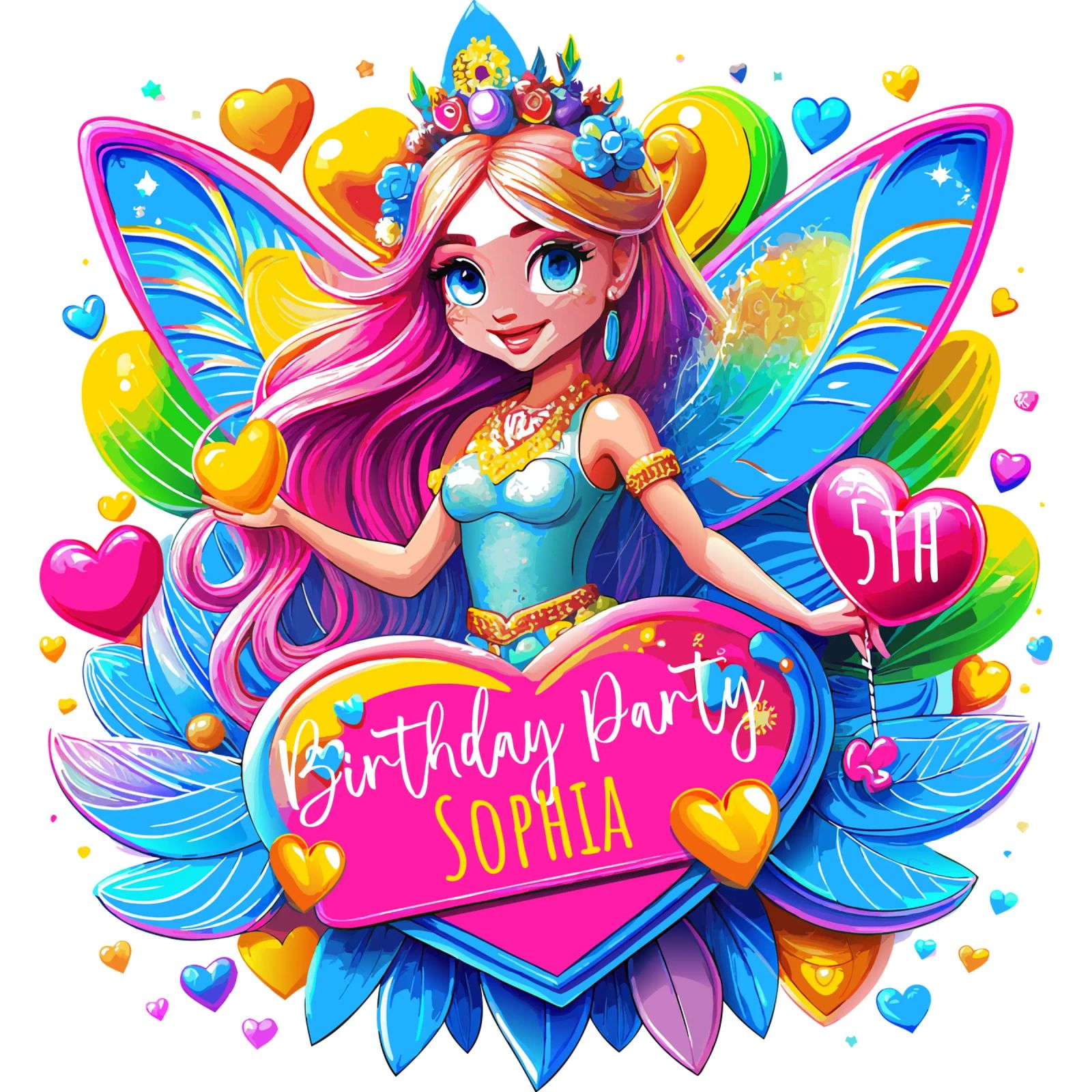 Little Fairy Magic Art - Add Custom Name, Event and Age poster by Artnesia