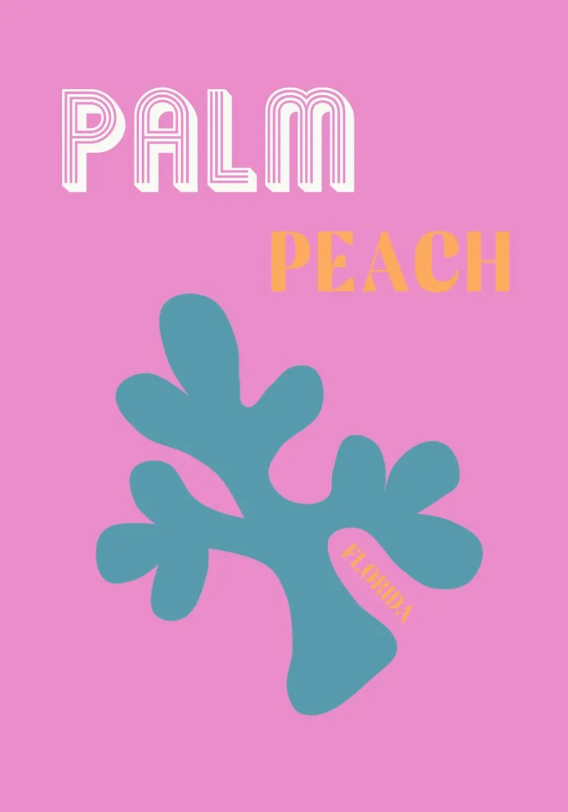 Palm Springs Florida Amore poster con telaio in legno da Carinaprint
