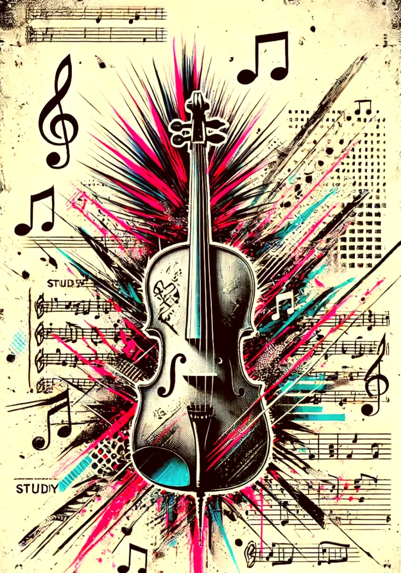 Violino d'epoca poster con telaio in alluminio da SwenIA design