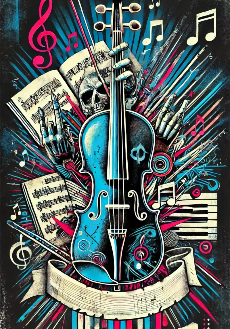 Violon punk poster with plastic frame by SwenIA design