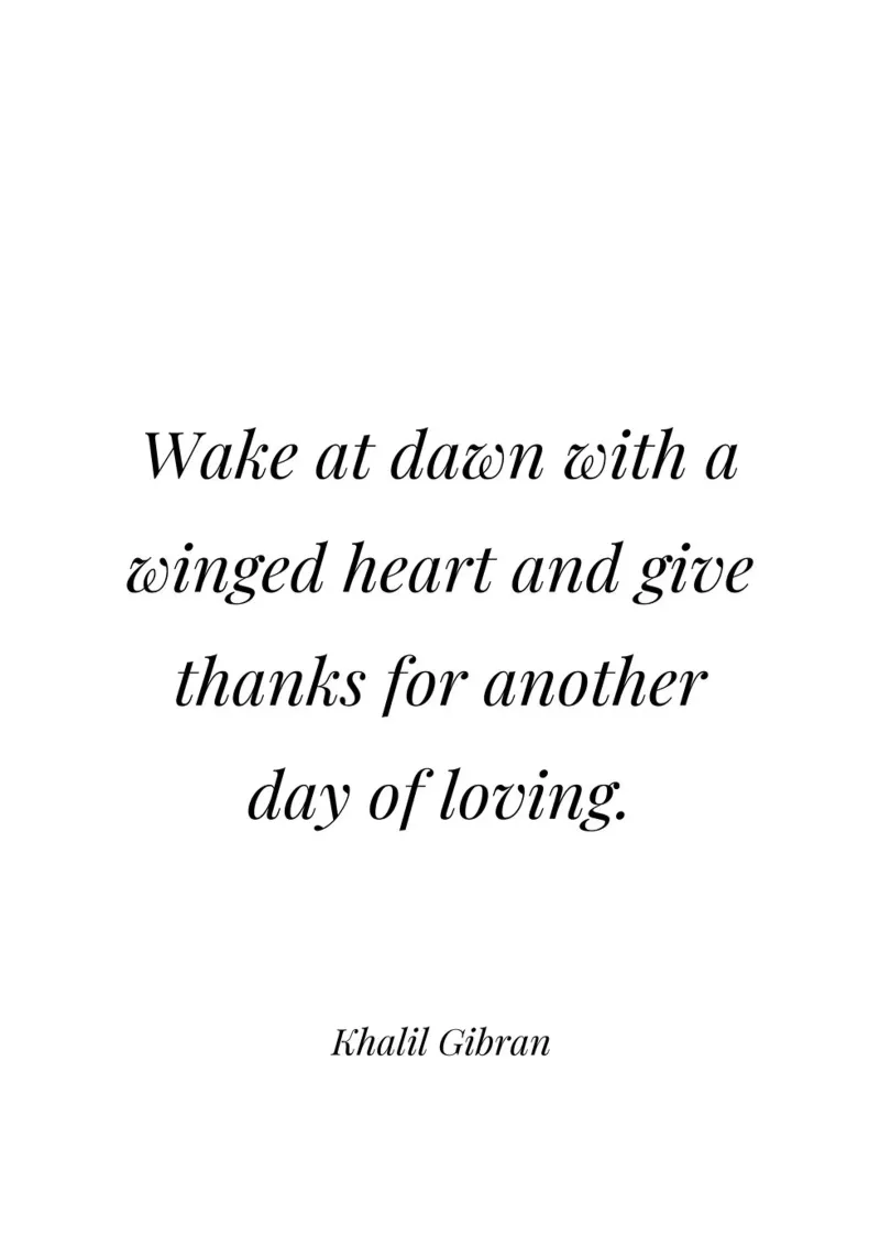 Wake at dawn with a winged heart Zitat Hahnemühle von Paigaam Studio