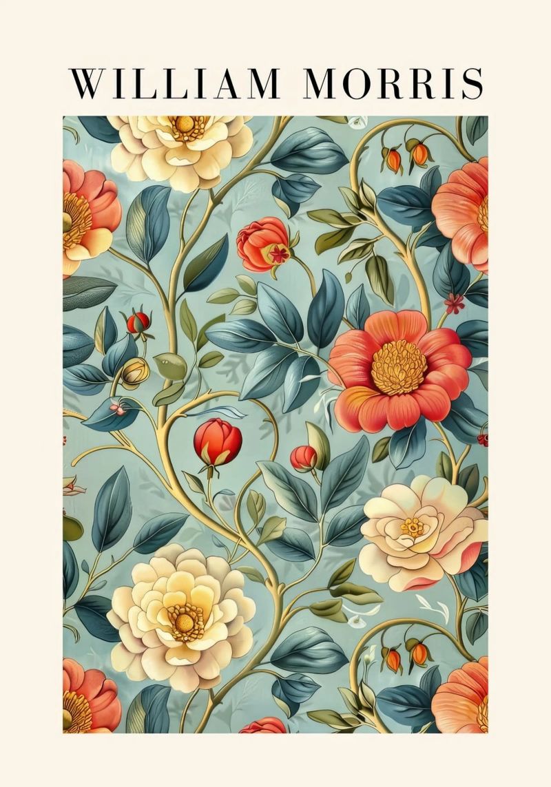 William Morris "Morris-Magie: Die Symphonie der Muster" Poster von Nikis Art Studio