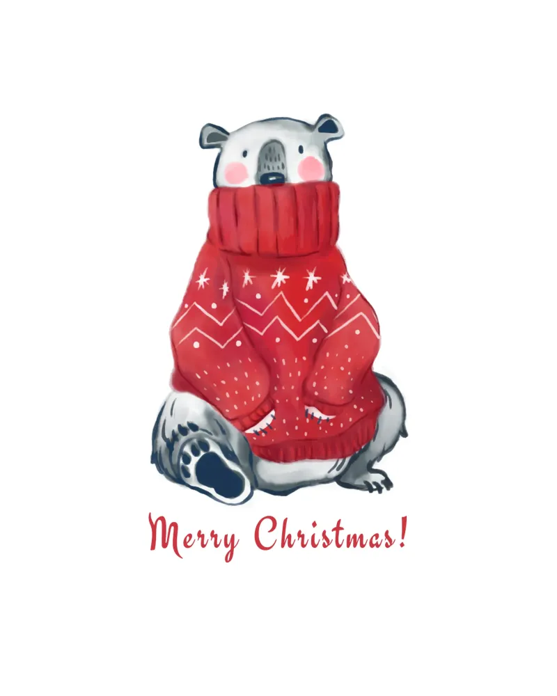 Buon Natale orso polare carta hahnemühle da ArtDesign by KBK