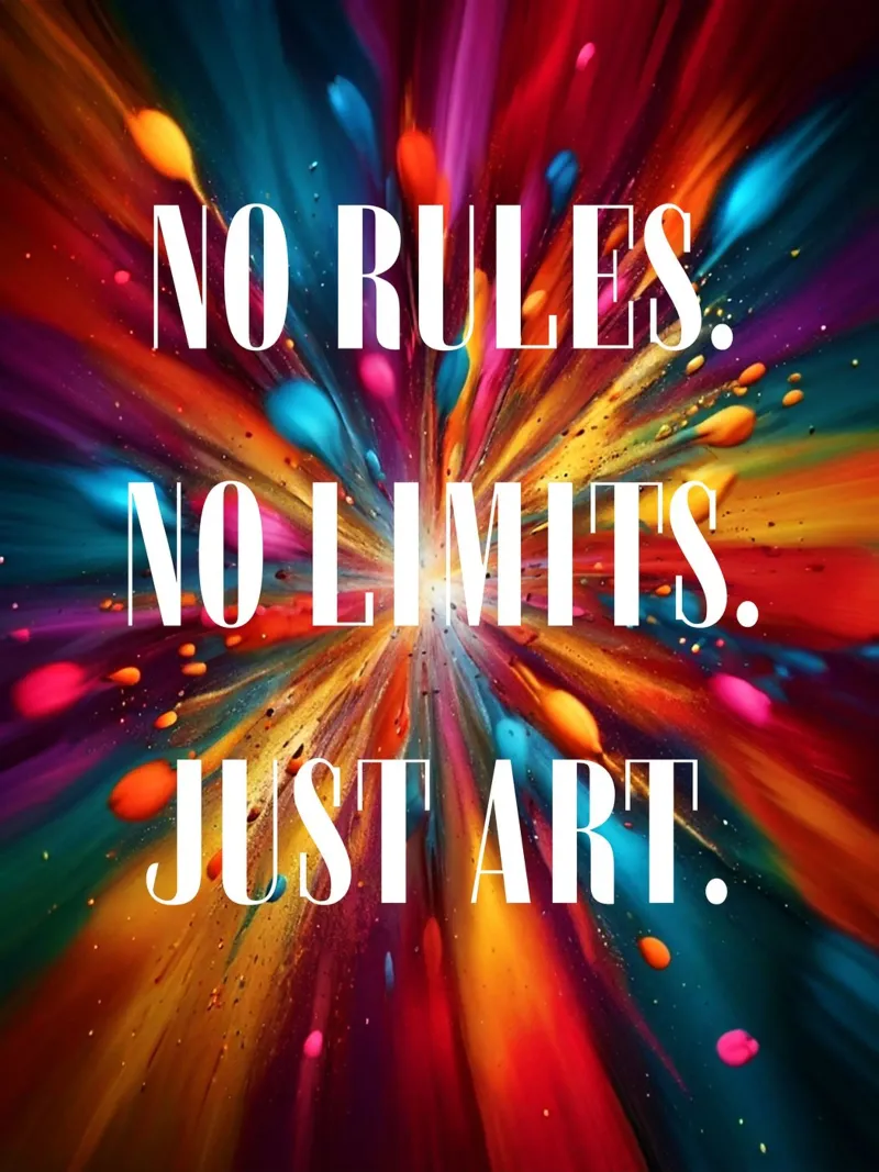 NO RULES. NO LIMITS. JUST ART. canvas with Floater frame by ArtDesign by KBK