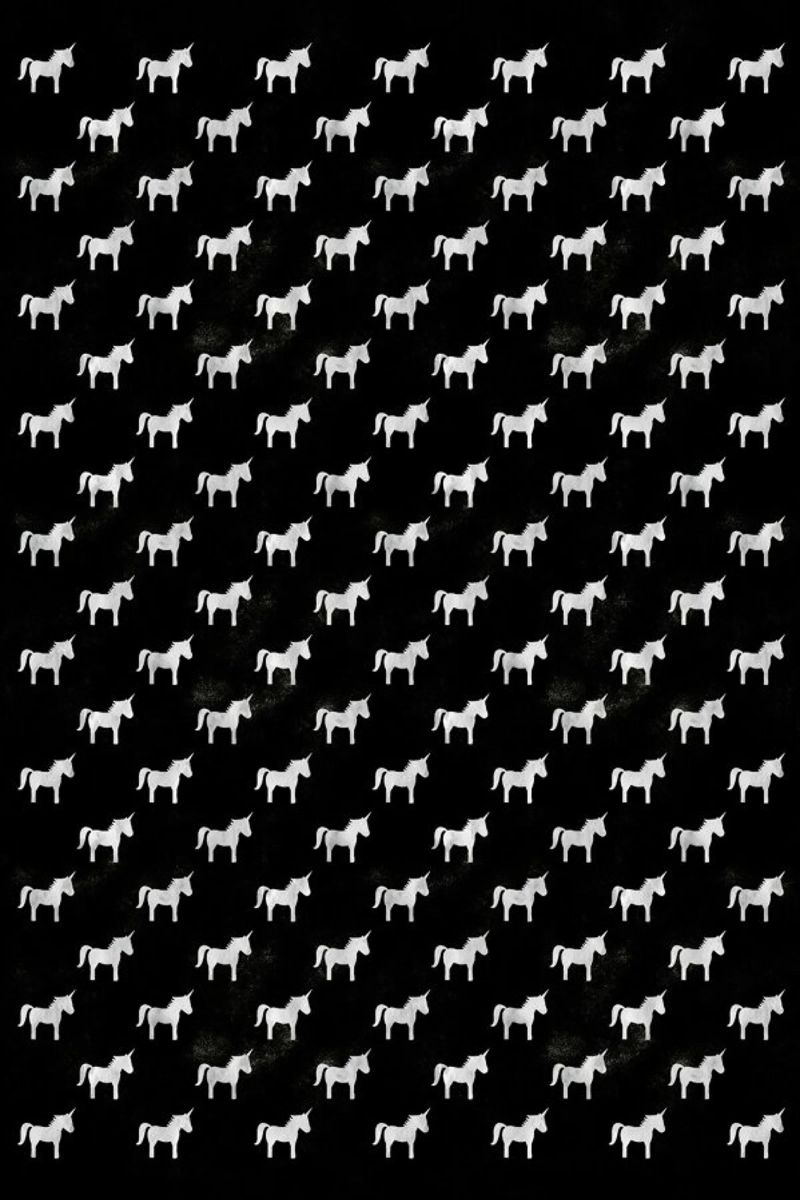 Unicorn Party Black Poster von Leah Flores