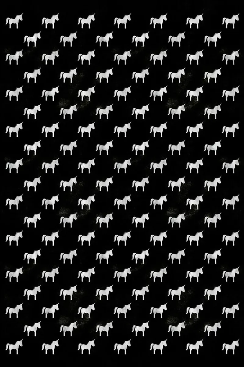 Unicorn Party Black poster con telaio in plastica da Leah Flores