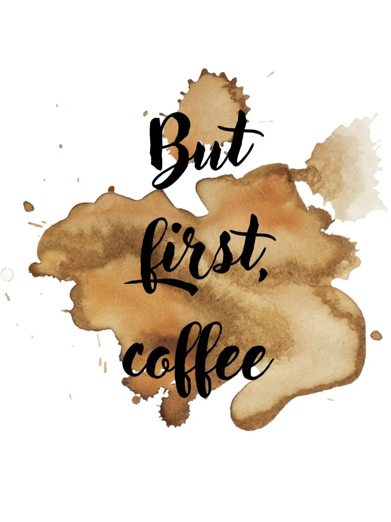 Ma prima, il caffè poster con telaio in legno da ArtDesign by KBK