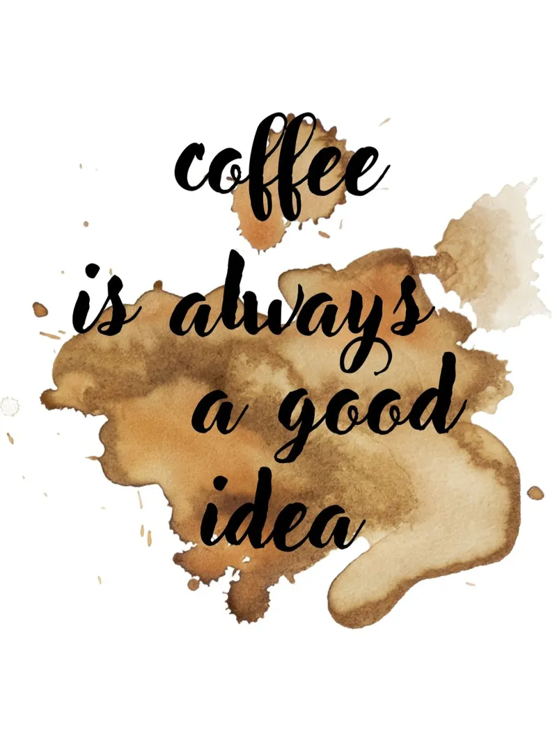 il caffè è sempre una buona idea poster con telaio in alluminio da ArtDesign by KBK