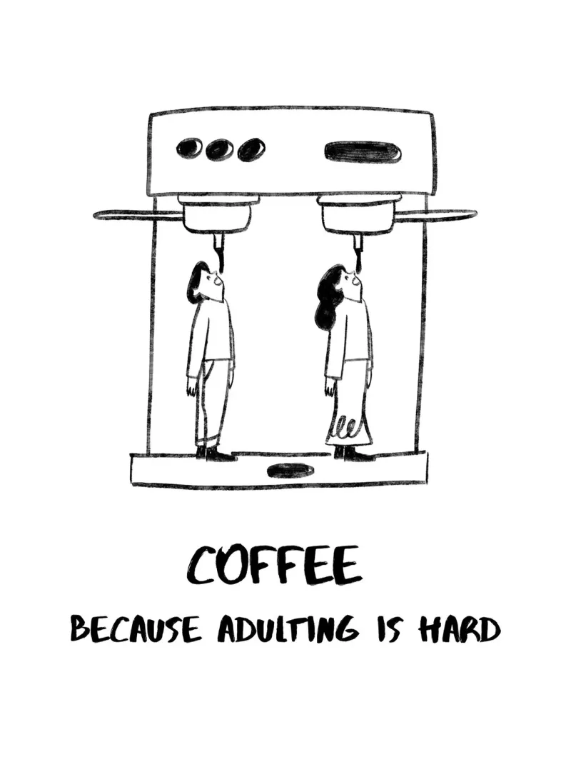 CAFFÈ PERCHÉ ESSERE ADULTI È DIFFICILE carta hahnemühle da ArtDesign by KBK