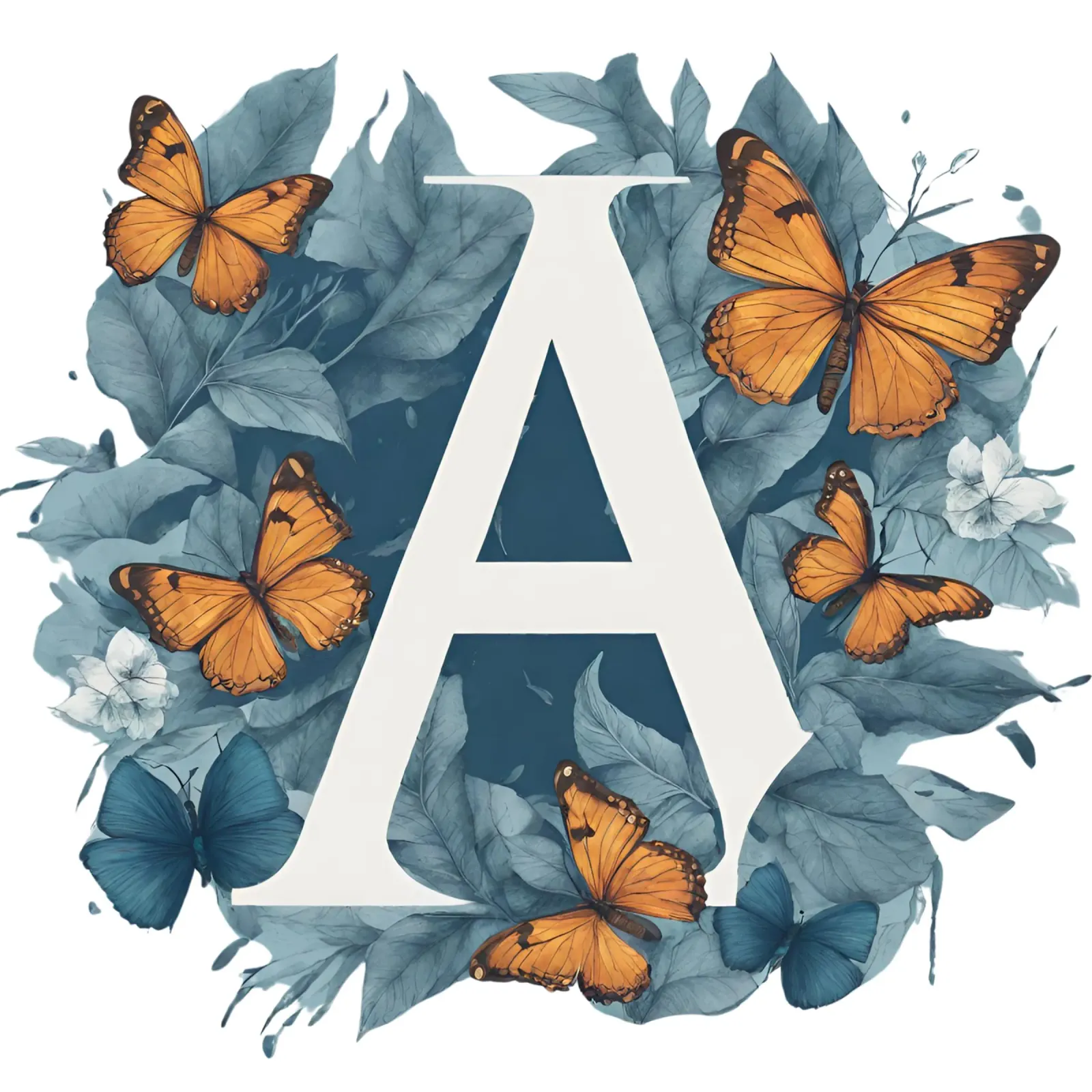 Blue butterfly A poster with aluminum frame by Shinery
