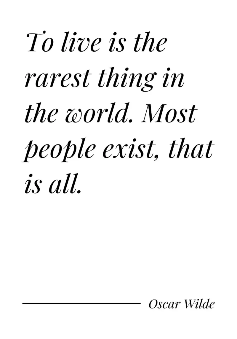 To live is the rarest thing in the world quote canvas with Floater frame by Paigaam Studio
