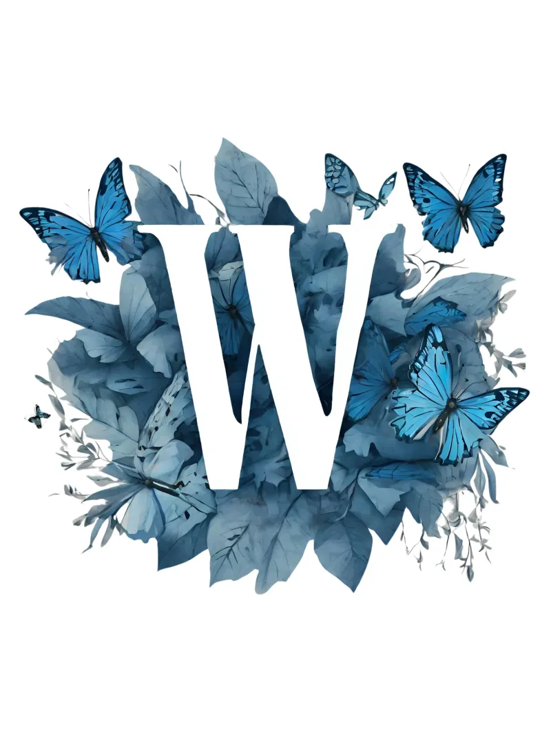 Blue butterfly W canvas by Shinery