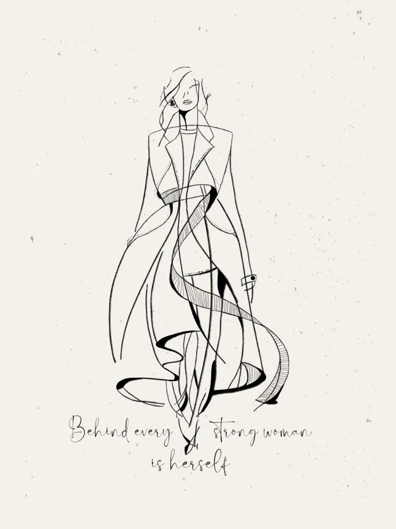Dietro ogni donna forte c'è se stessa II poster con telaio in plastica da ArtDesign by KBK
