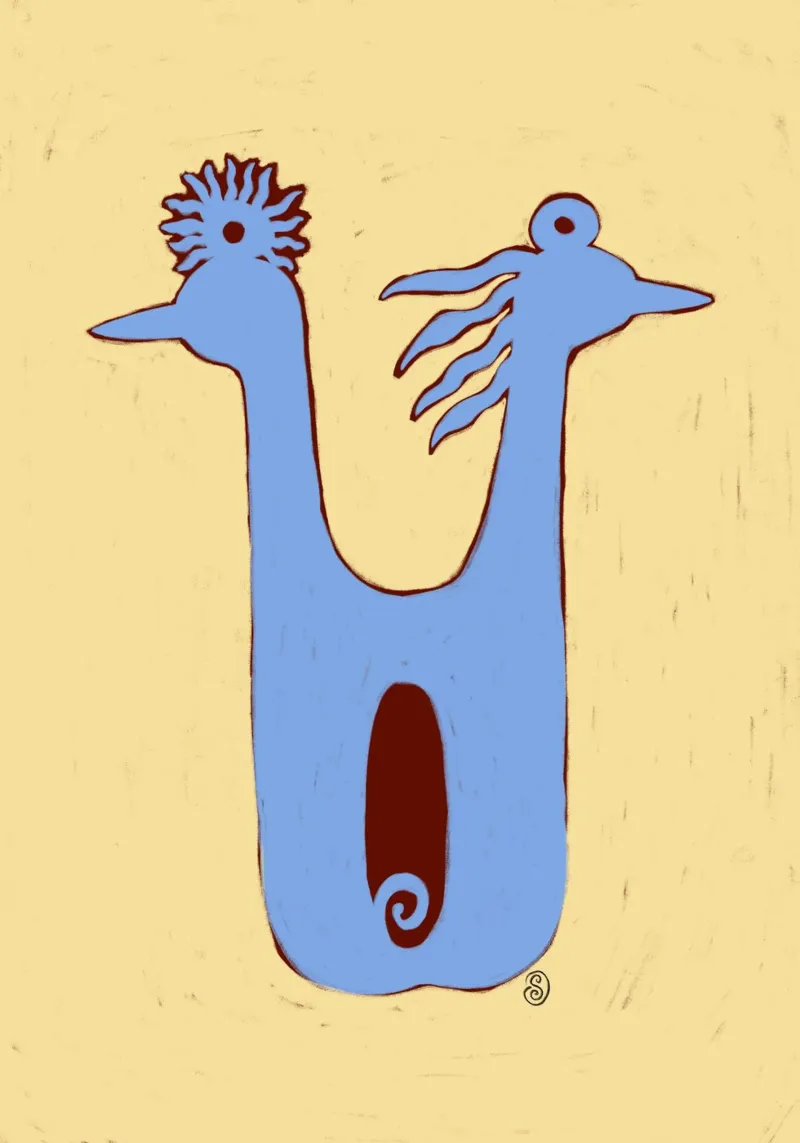 BIRDS COUPLE poster with aluminum frame by Sandra Poliakov