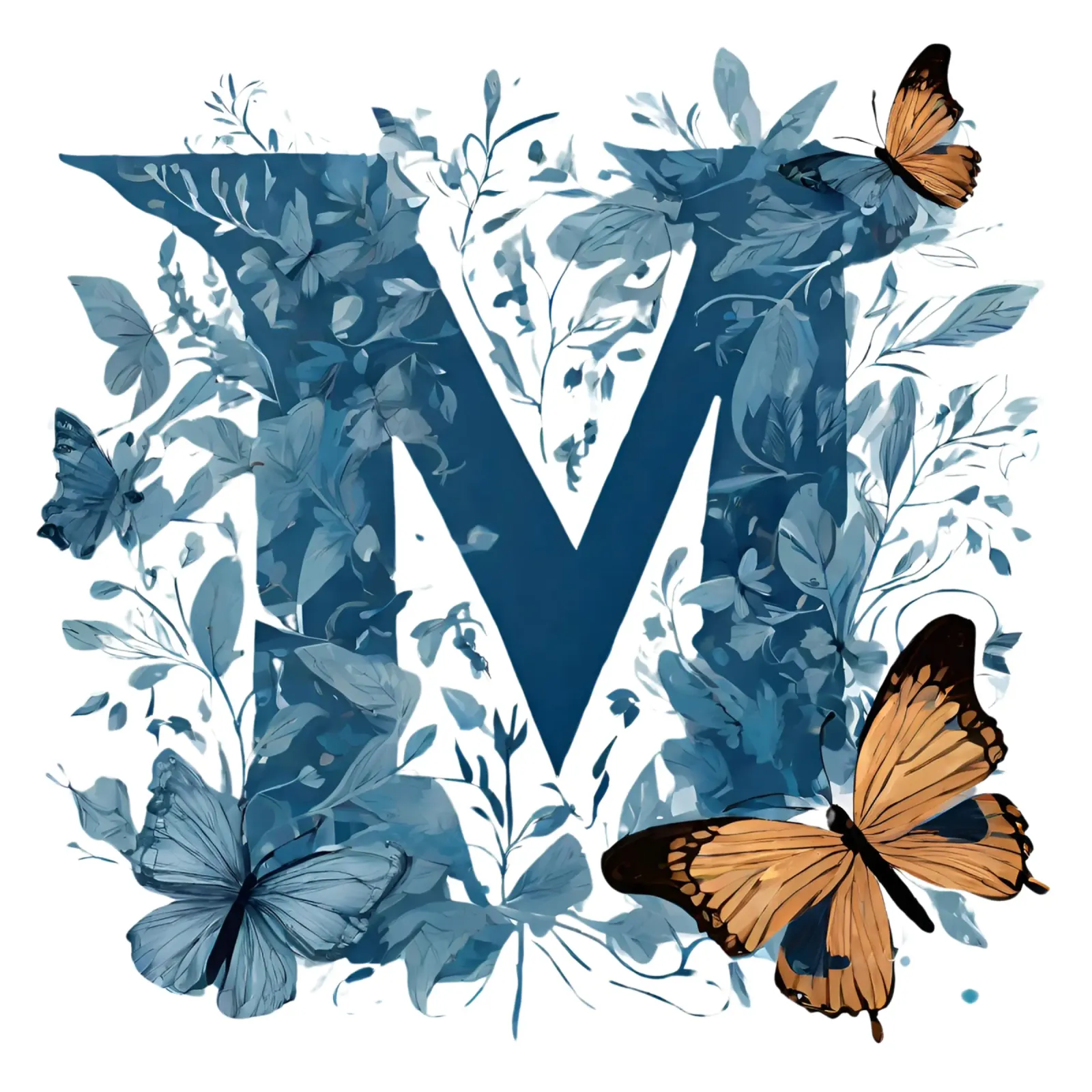 Blue butterfly M poster with aluminum frame by Shinery