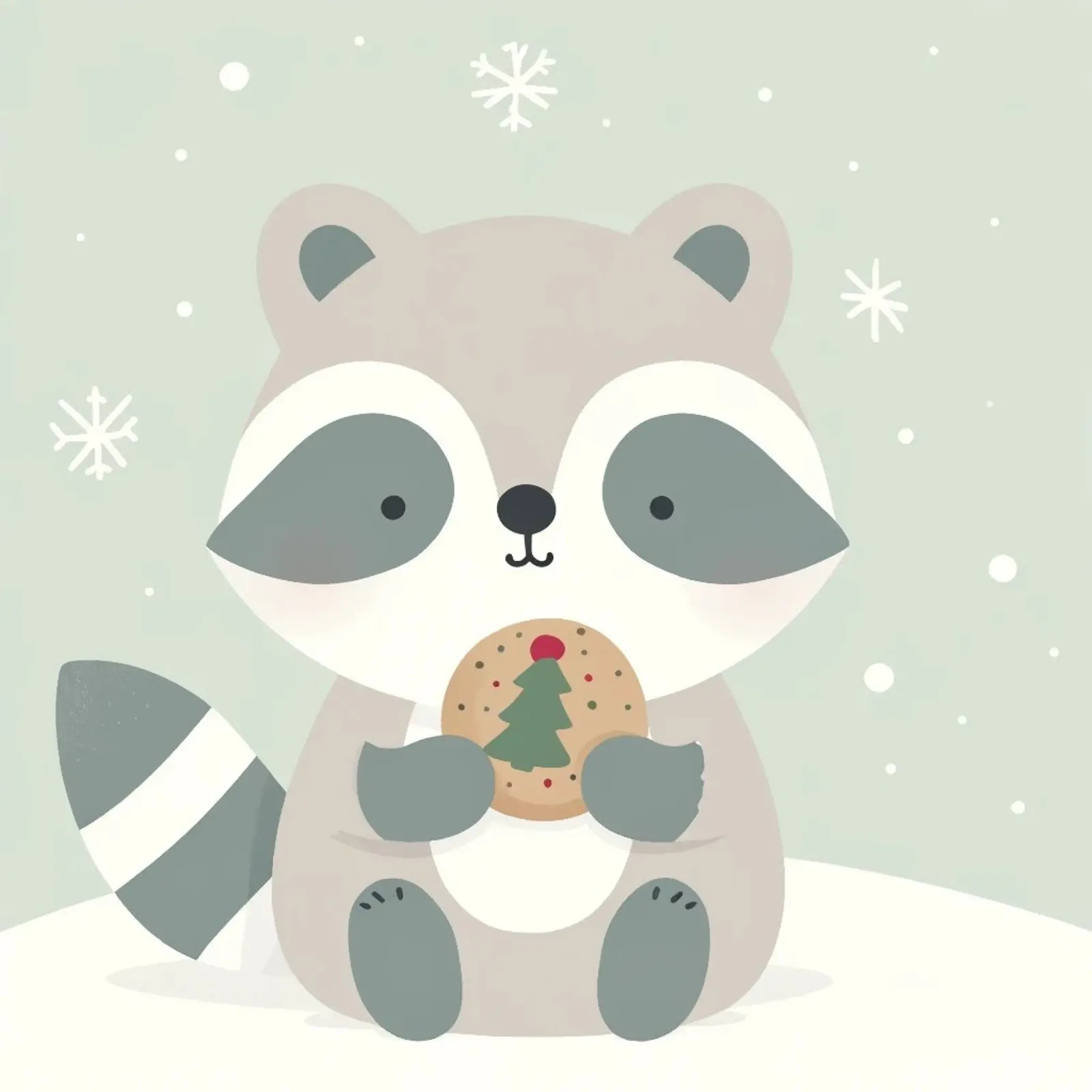 Mapache celebra la Navidad hahnemühle de Alegria Fantasia