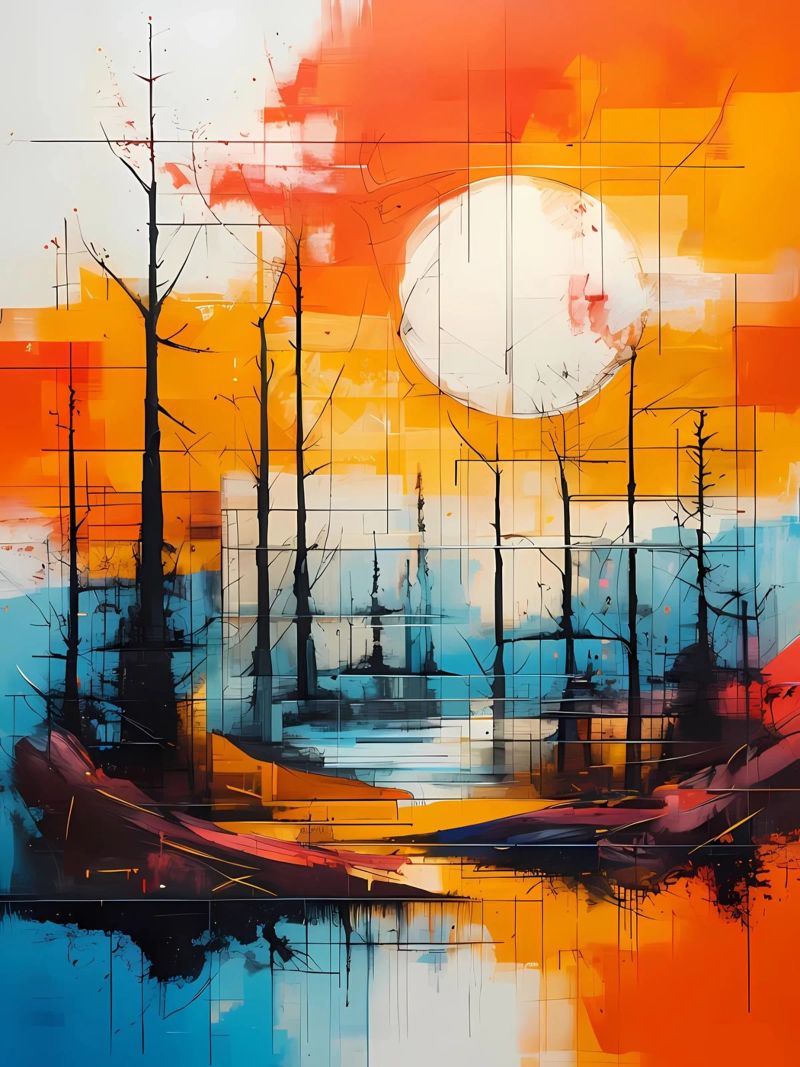 Spiegelung im Sonnenuntergang Poster von Artistic-shop