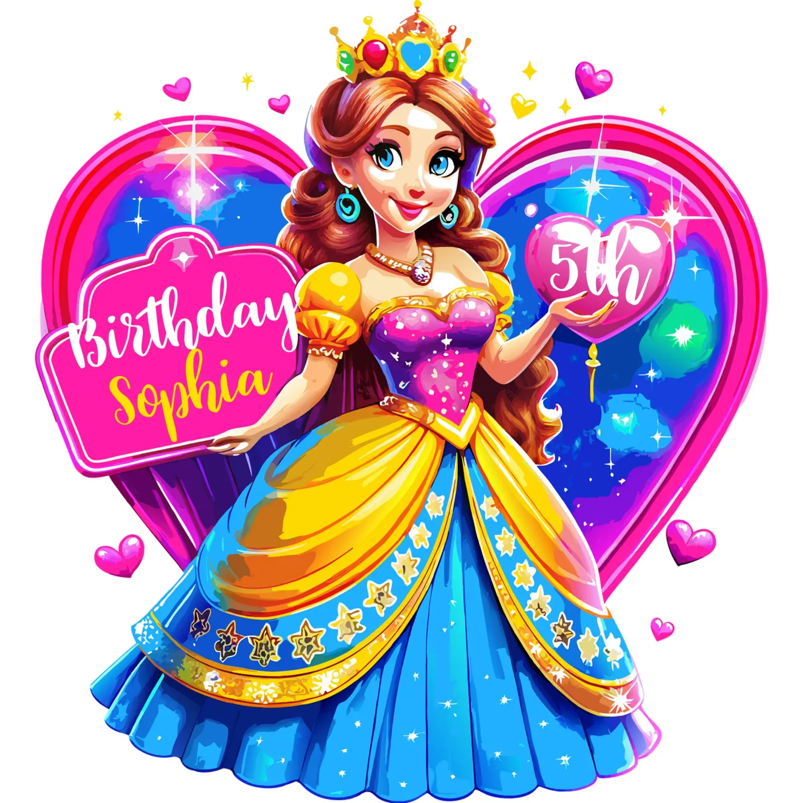 Compleanno della principessa per bambini - Testo personalizzato poster da Artnesia