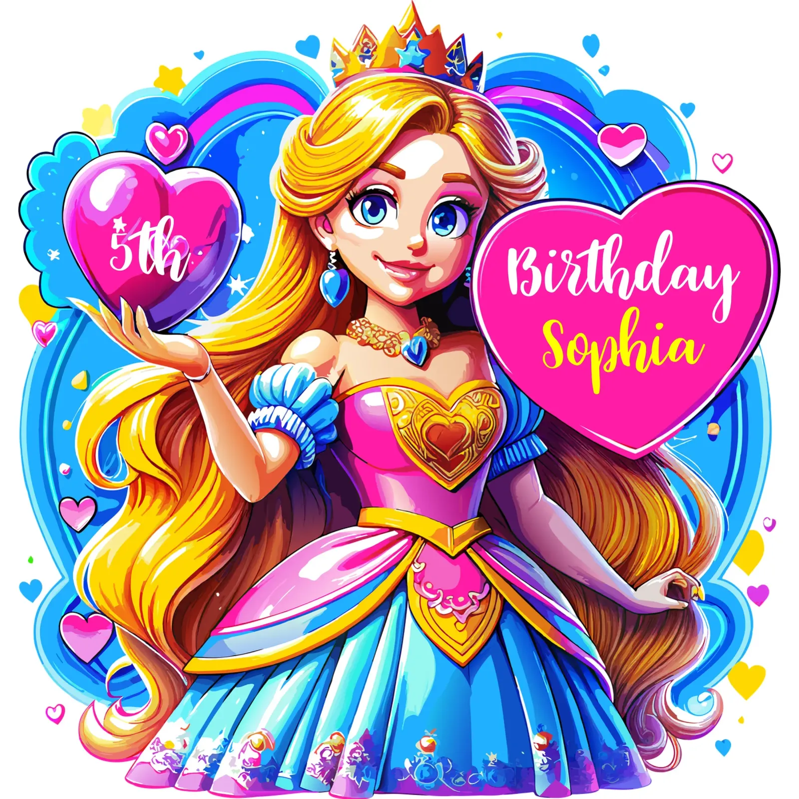 Compleanno della principessa - Testo personalizzato pellicola backlit da Artnesia