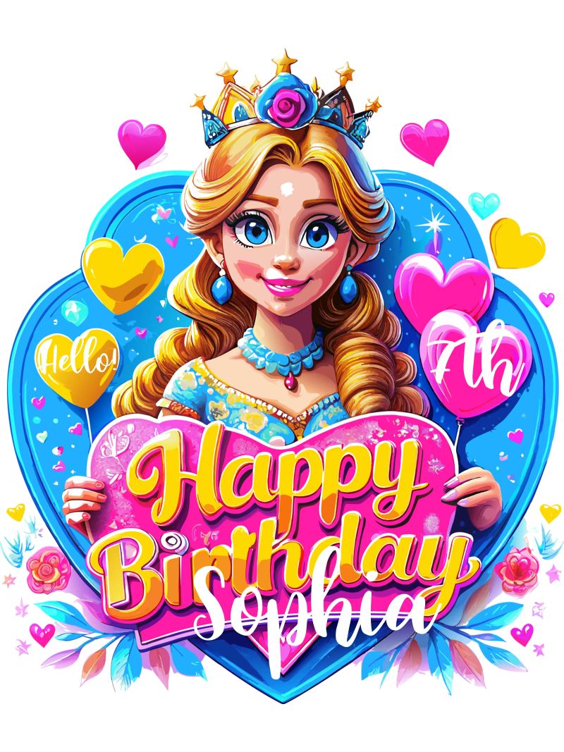 Princess Birthday - Custom Text poster by Artnesia
