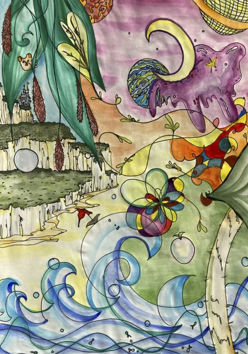 Colorful World pellicola backlit da Mandy Becker Fine Arts