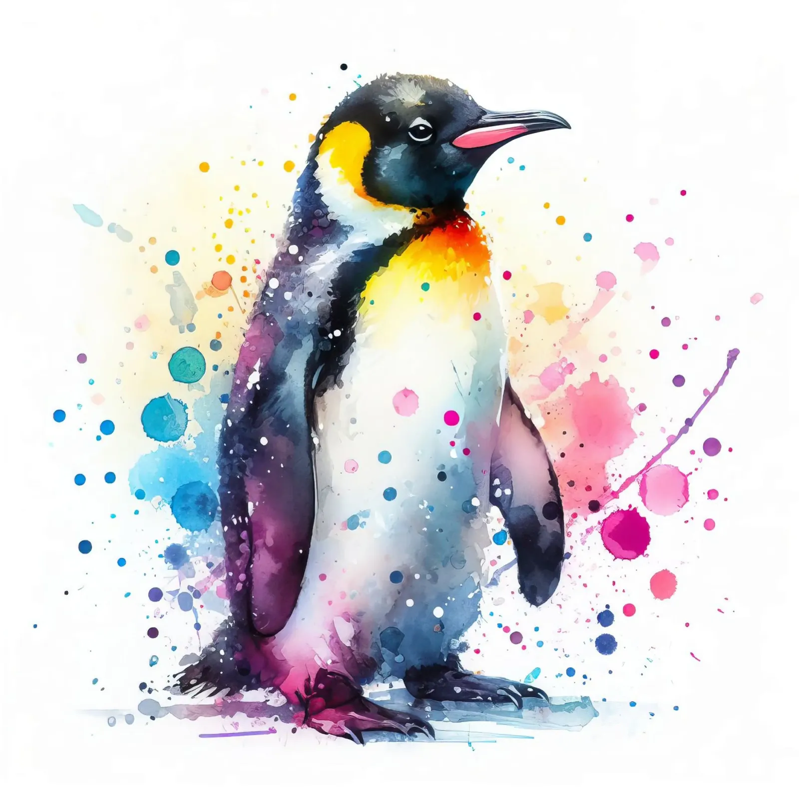 Pinguino ad acquerello pellicola backlit da ARTVI-SHOP