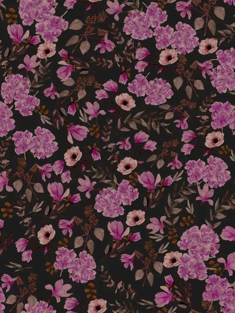Dark Romantic Florals Pattern pellicola backlit da anisillustration