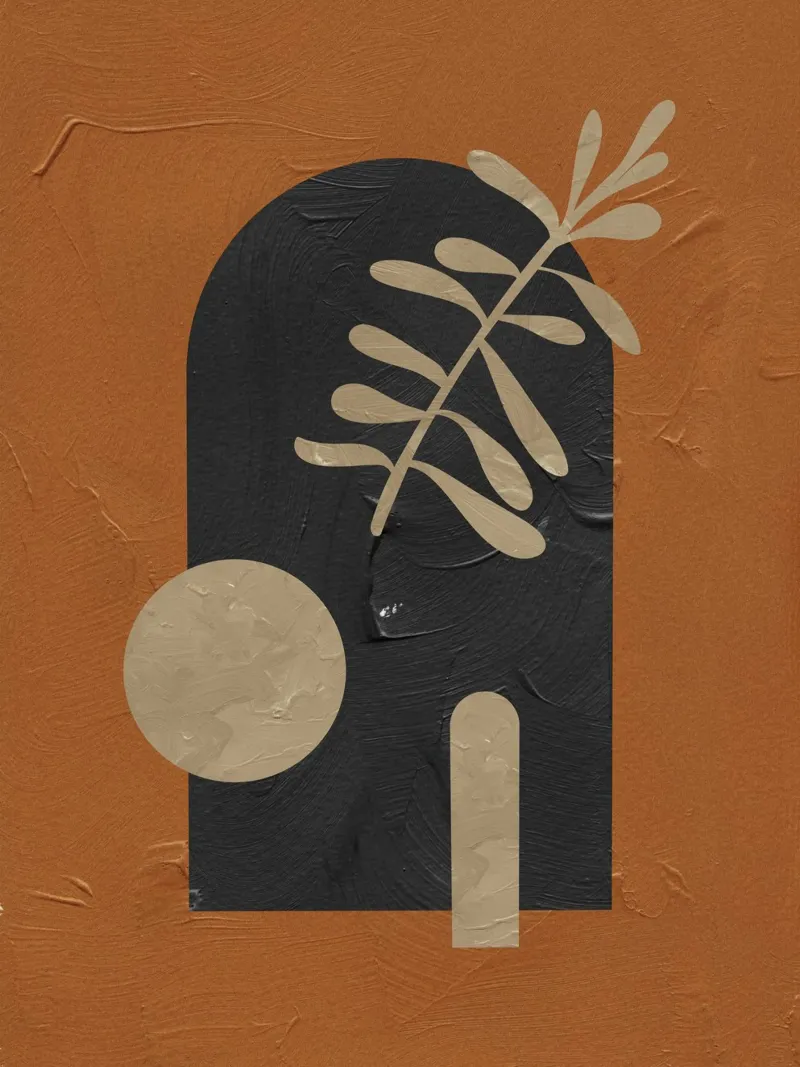 Aarde en structuur - Abstracte compositie canvas van Whole©