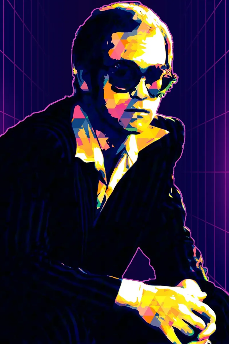 Arte di Elton John poster con telaio in legno da neonartroom
