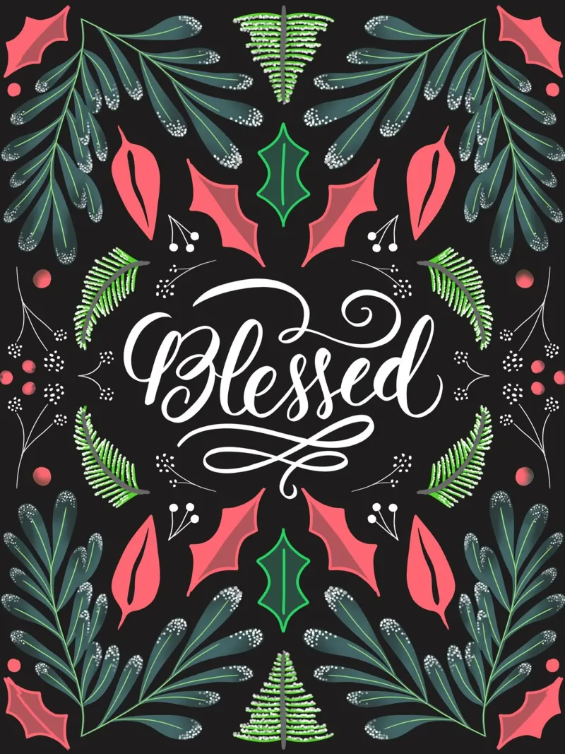 Blessed Christmas Dark Art poster con telaio in alluminio da anisillustration