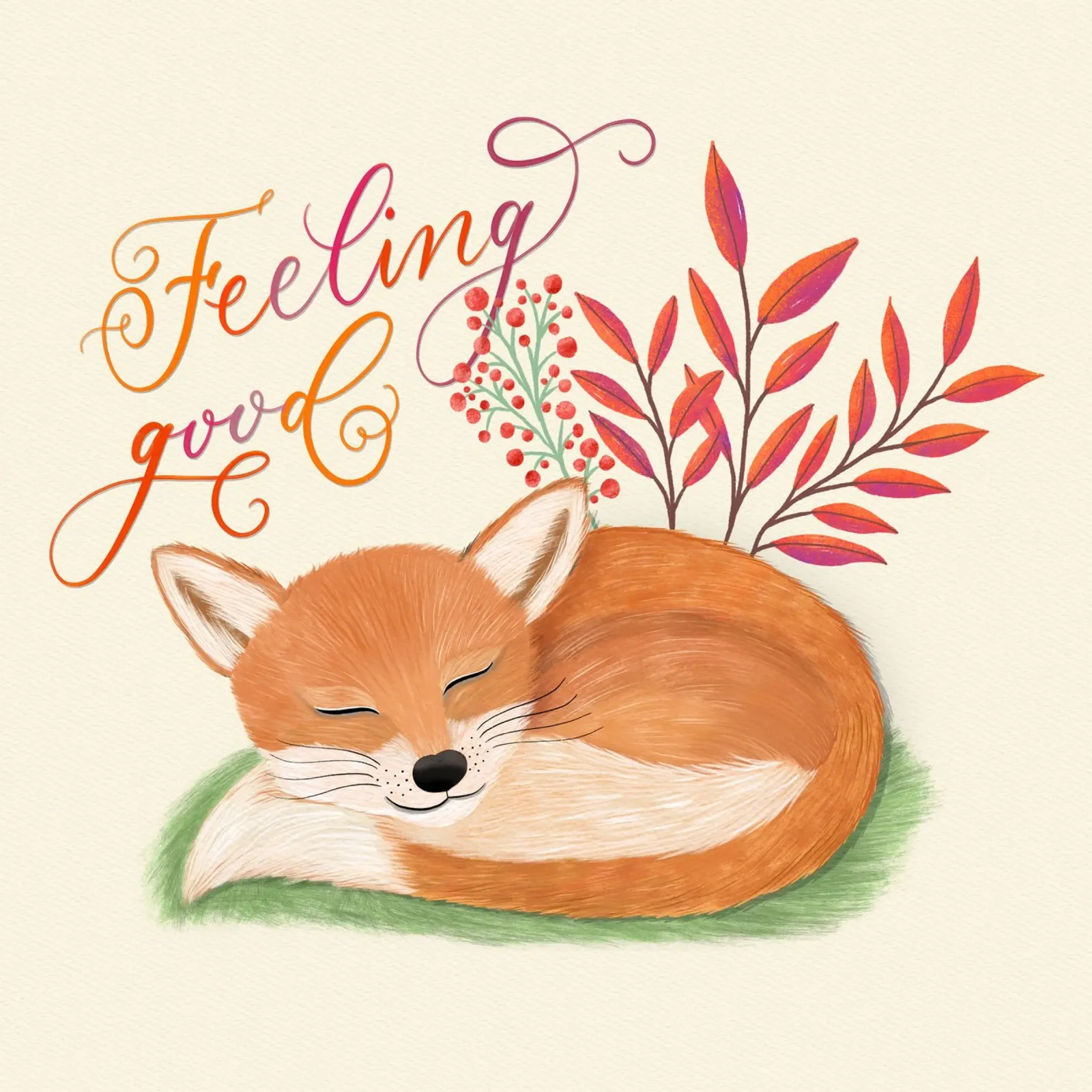 Fuchs: sentirsi bene. Umore autunnale e sogni d'oro pellicola backlit da CalliLetters