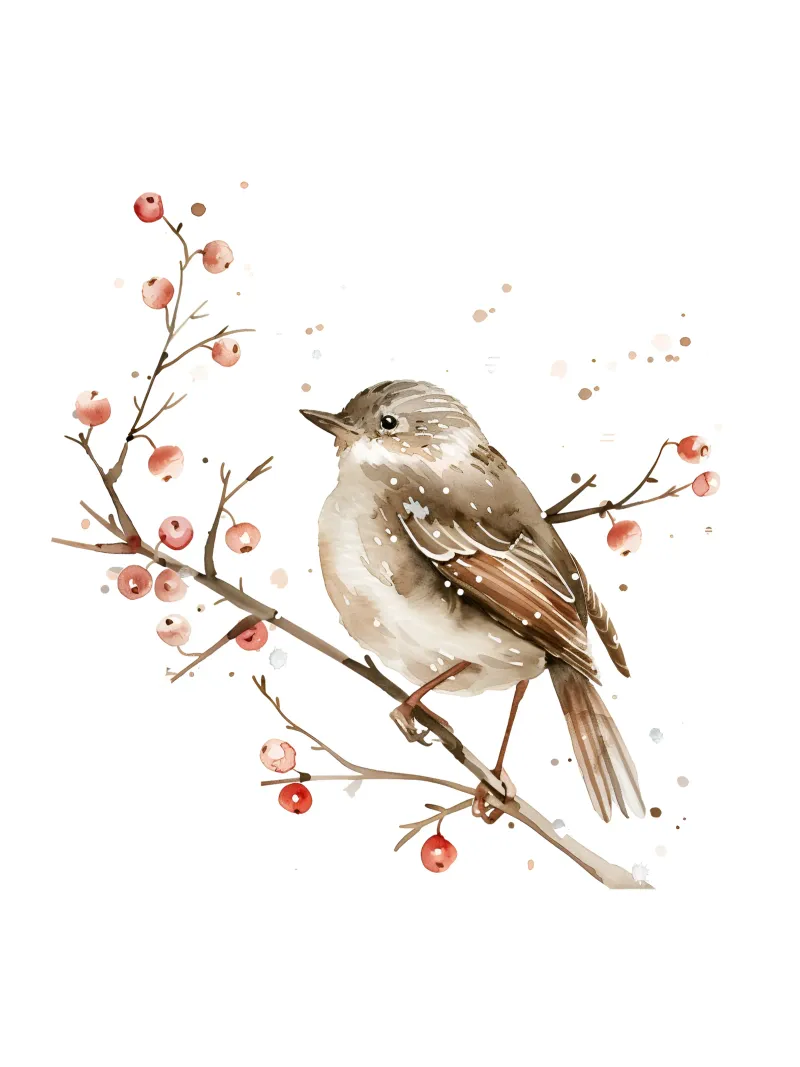 Winter Bird poster con telaio in legno da artographieHome