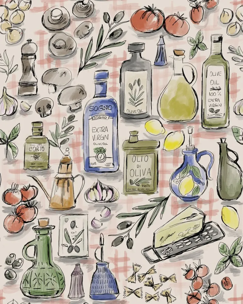 Cucina Italiana Pattern pellicola backlit da anisillustration