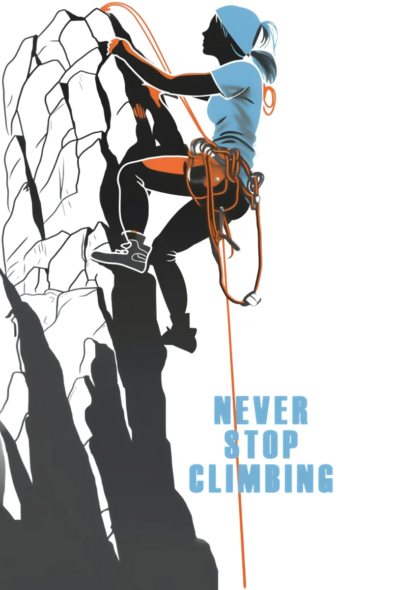 Never Stop Climbing - Mountaineering motif hahnemühle by Autofocus