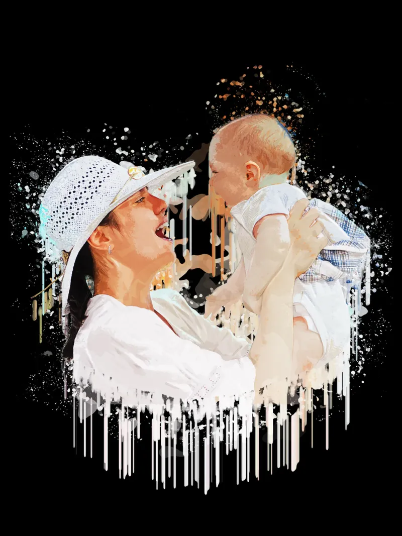 Madre e figlio poster con telaio in alluminio da Gunawan Rb
