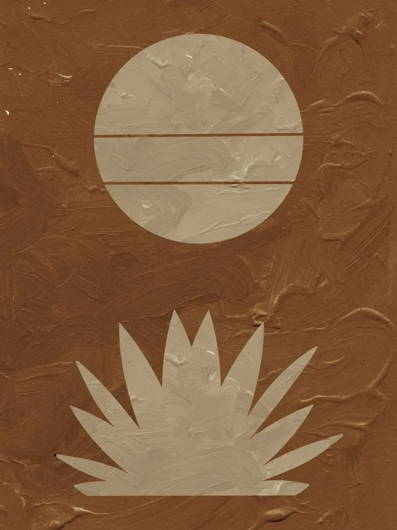 Desert Sun – Minimalistische Naturkunst Poster mit Holzrahmen von Whole©