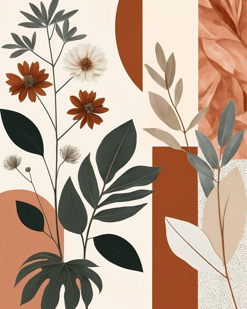 L'élégance de la terre : Abstrait botanique poster de Artistic-shop