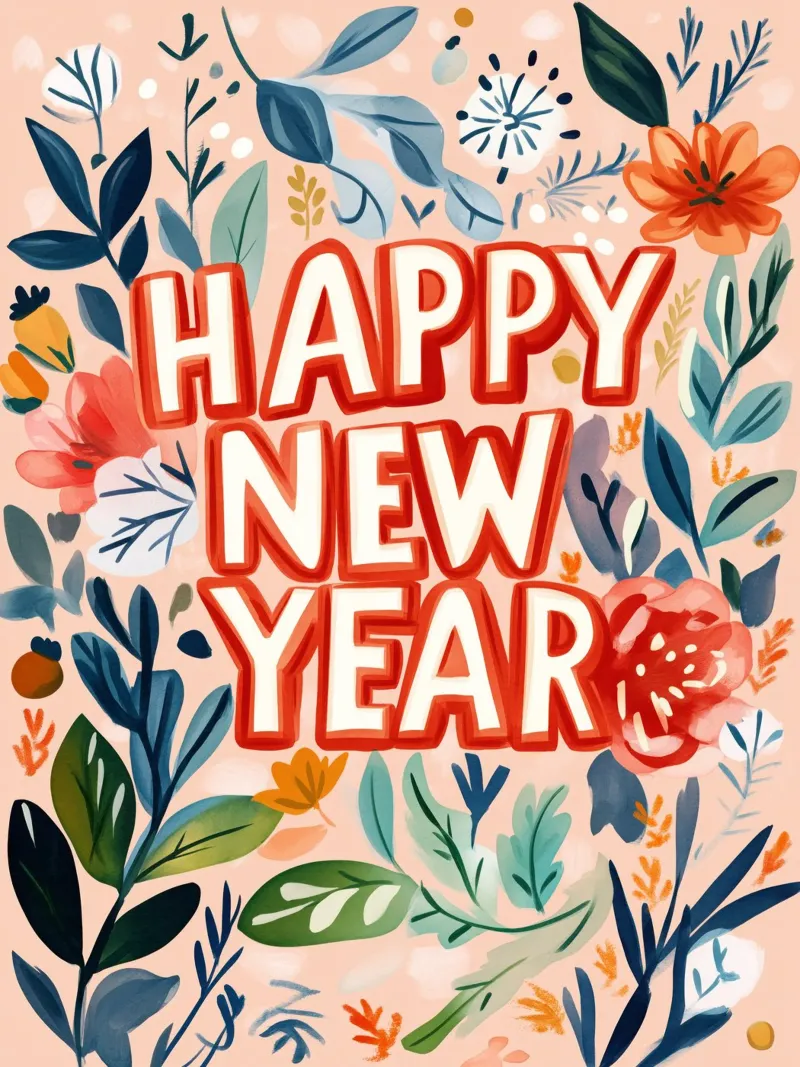 Happy New Year (Version 2) carta hahnemühle da treechild