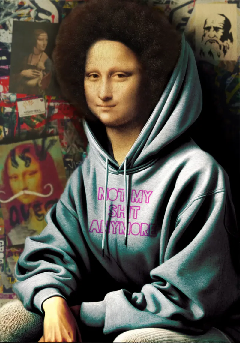 Monna Lisa "Not my shit" - Arte moderna e audace per il vostro spazio pellicola backlit da Studio Mooodz