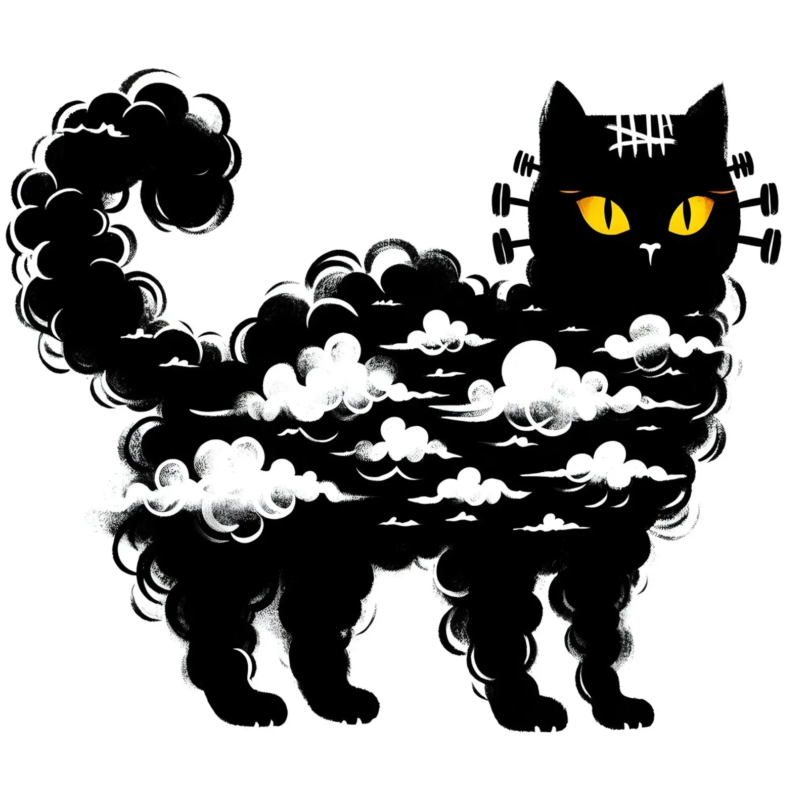 Il gatto di Frankenstein carta hahnemühle da ARTOMATIC