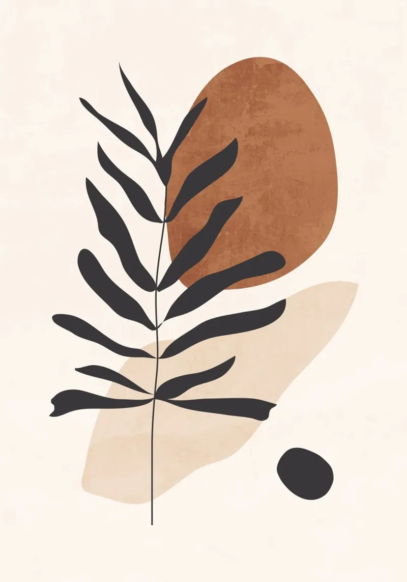 Arte astratta Pianta minimale 12 poster con telaio in legno da ThingDesign