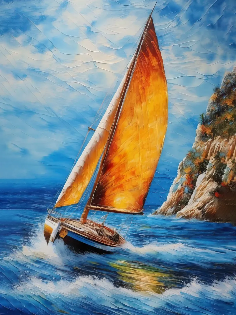 Peinture d'un voilier poster de 🎁 ARTVI-SHOP