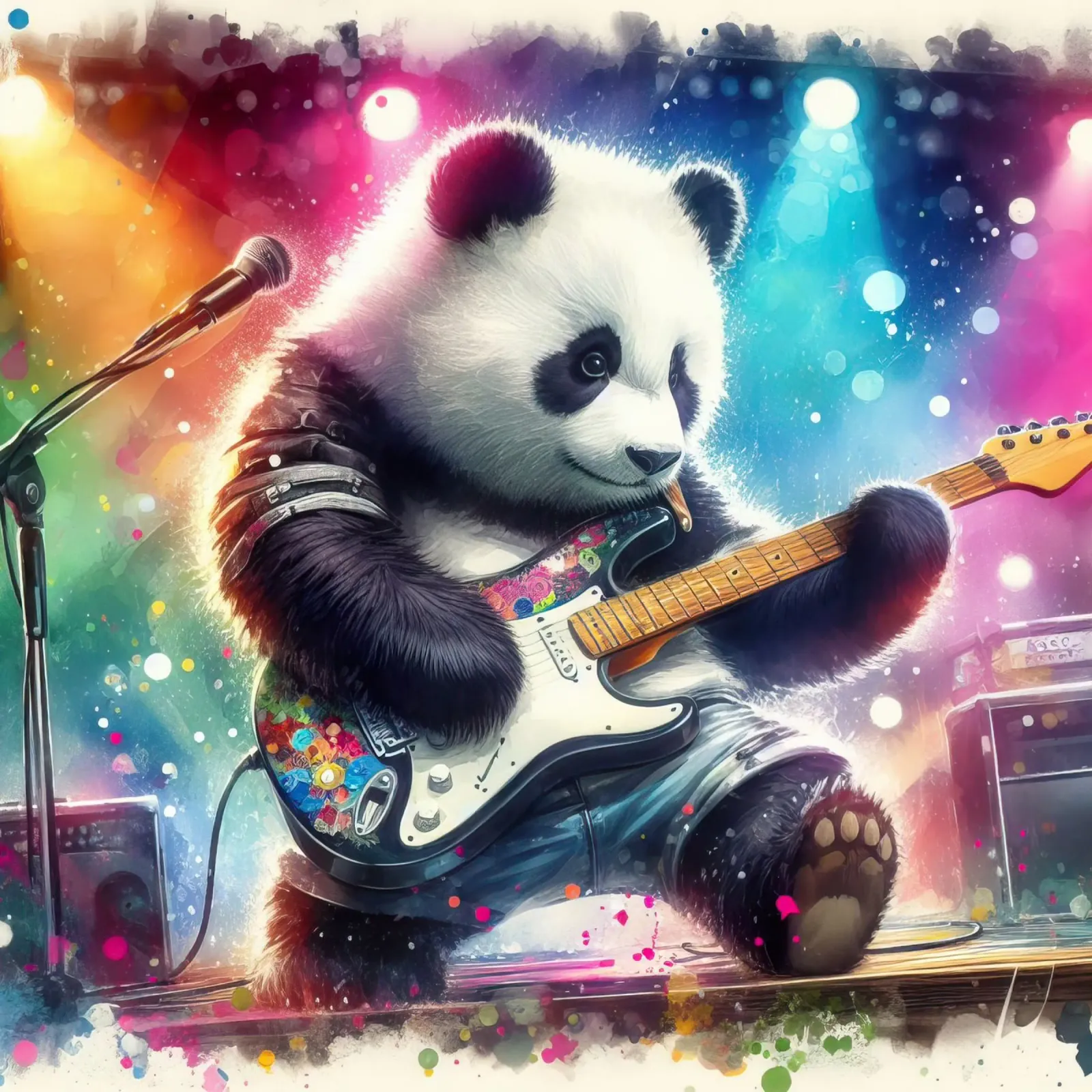 Panda bear in concerto pellicola backlit da 🎁 ARTVI-SHOP
