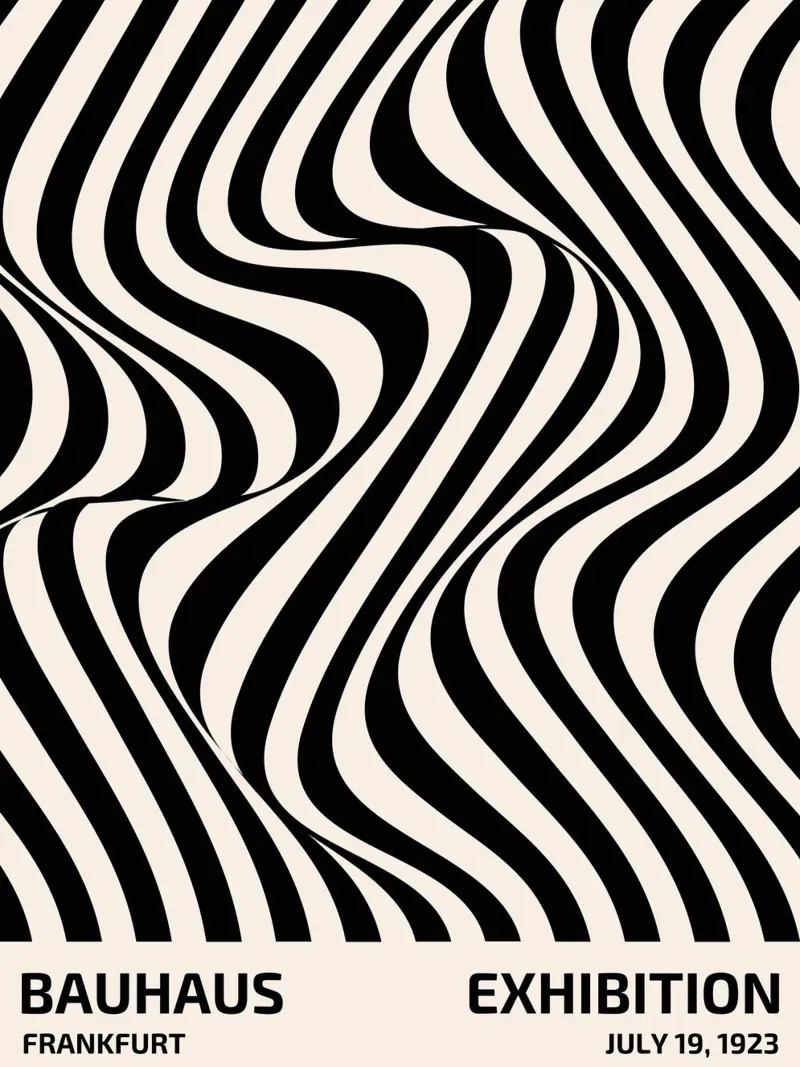 Exposición Bauhaus - Cartel de arte lineal abstracto hahnemühle de Whole©