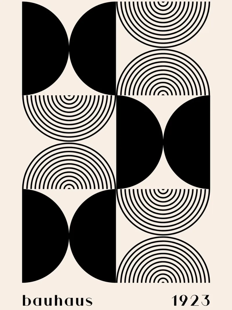 Bauhaus Geometrie - Abstract Grafisch Ontwerp Poster hahnemühle van Whole©
