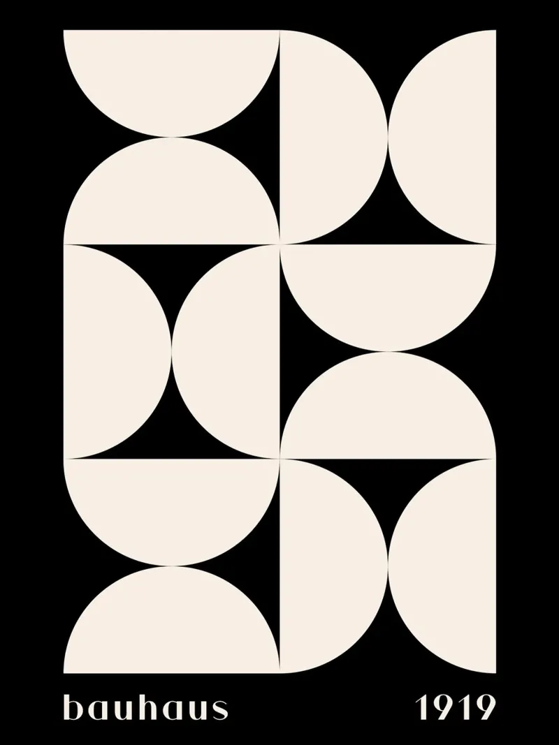 Geometria Bauhaus - Poster minimalista in bianco e nero poster da Whole©