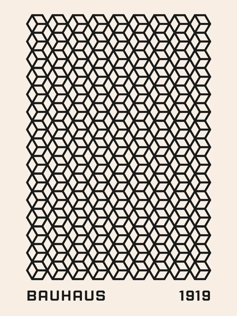 Bauhaus geometric pattern - Timeless design poster with aluminum frame by Whole©