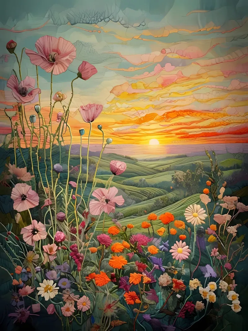A Field of Dreams at Sunset canvas with Floater frame by Artistic-shop