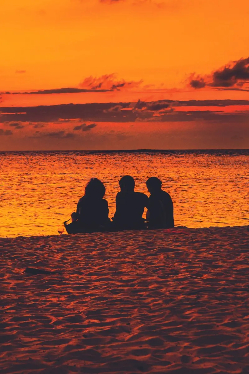 Vista sul tramonto caraibico poster con telaio in legno da Dave Hare Photography