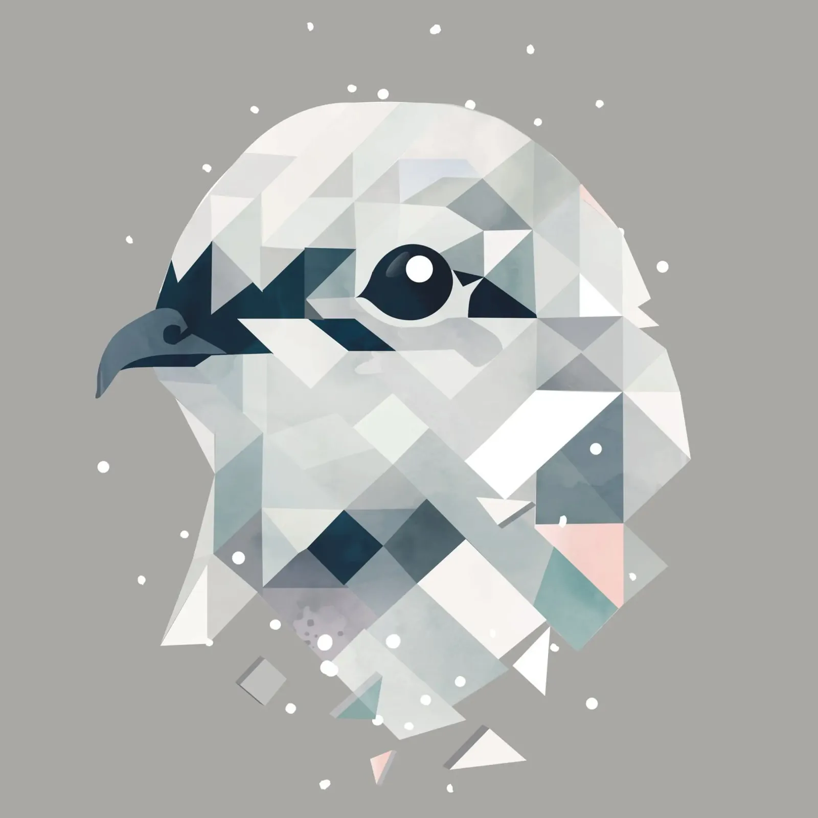 Elegantes Schneehuhn in geometrischer Kunst Poster mit Holzrahmen von namosh